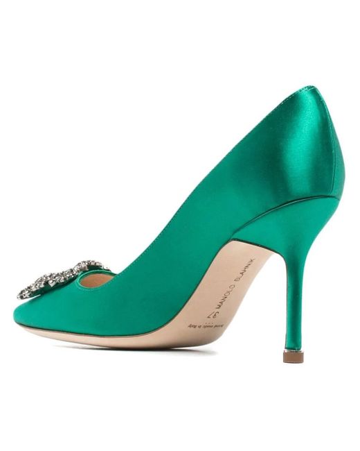 Manolo Blahnik Green 90Mm Hangisi Pumps