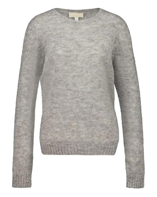 120% Lino Gray Long-Sleeve Maglia Sweater