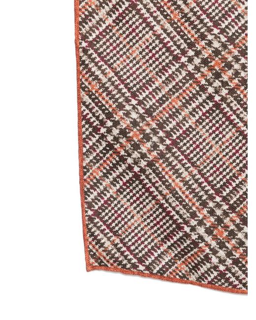 Brunello Cucinelli Pink Checked Polka-Dot Scarf for men