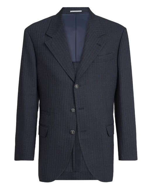 Brunello Cucinelli Blue Long-Sleeves Blazer for men