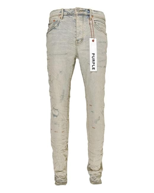 Purple Brand Gray Belt Loopsoil Jeans for men