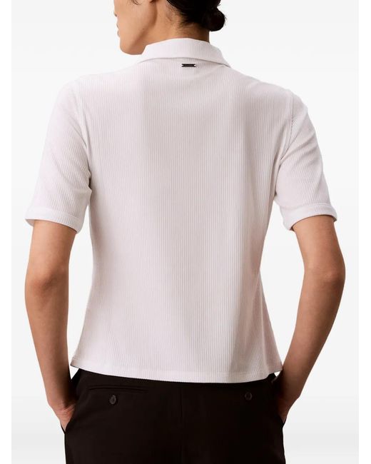Calvin Klein Geribbeld Poloshirt in het White
