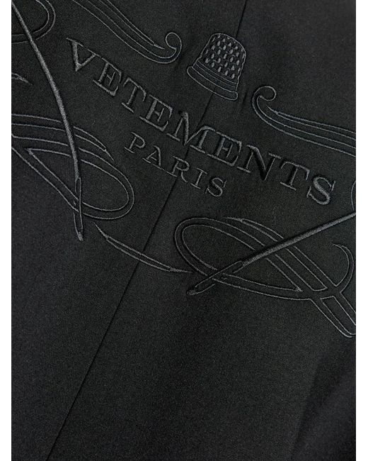 Vetements Black Embroidered Blazer for men