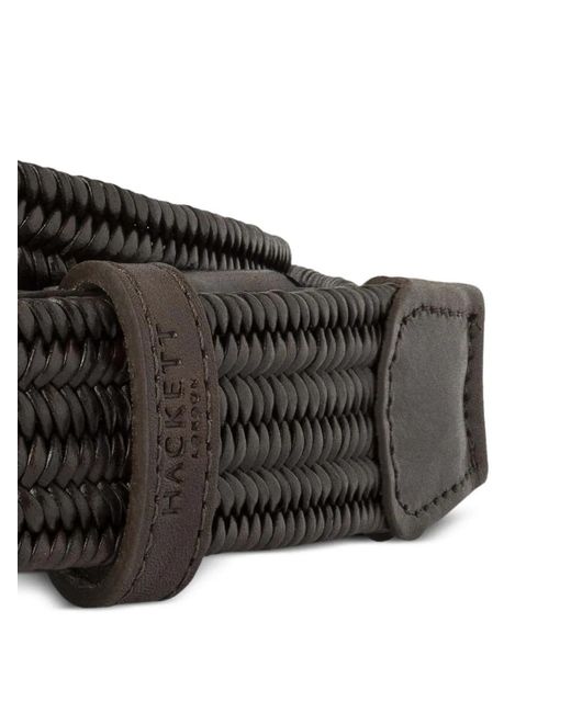 Hackett Black Braided Belt for men