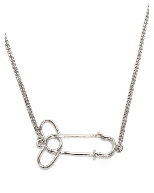 J.W. Anderson White Safety-pin Pendant Necklace