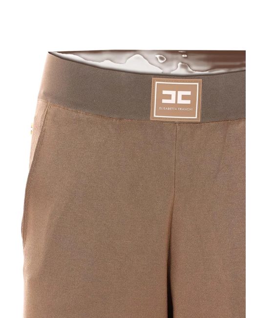 Elisabetta Franchi Natural Pantalon À Patch Boutonné