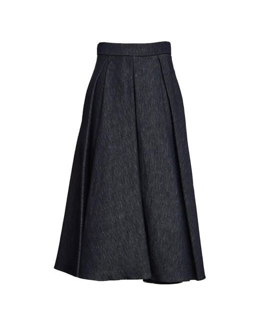 Max Mara Blue Jupe Alex À Coupe Évasée