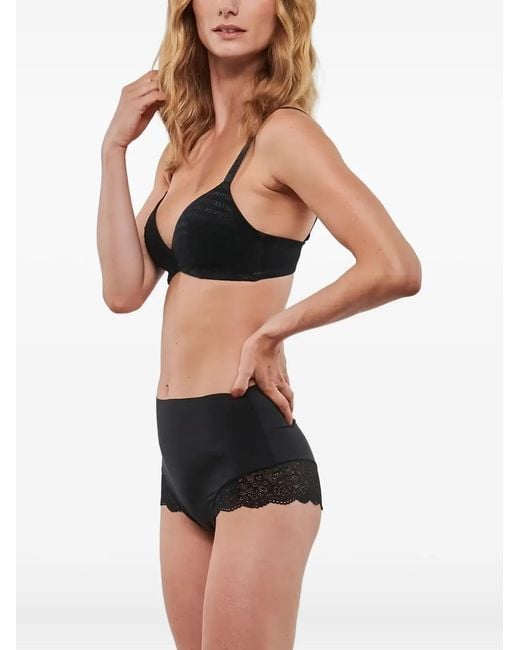 Giorgio Armani Black Logo-Pattern Cup Bra