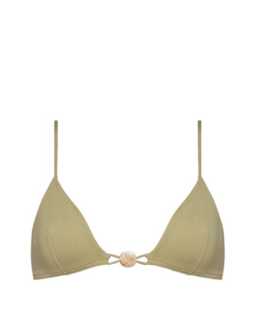 Eres Natural Alva Bead-Embellished Bikini Top