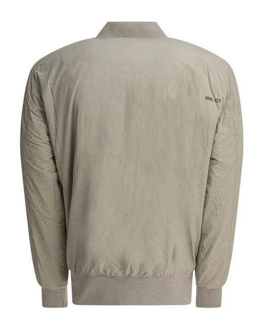NN07 Gray Zip-Fastening Bomber Jacket for men