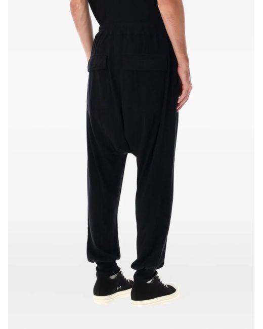 Rick Owens Black Drawstring Drop-Crotch Trousers for men