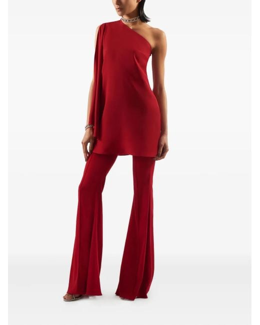 Taller Marmo Red Bolkan Crystal One-Shoulder Mini Dress