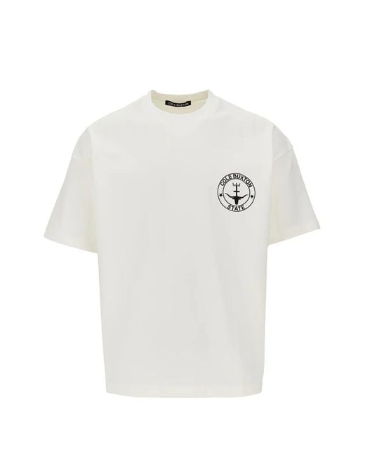 Cole Buxton White State Logo-Print Cotton T-Shirt for men
