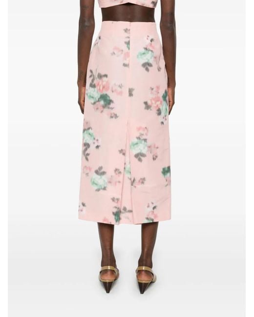 Philosophy Di Lorenzo Serafini Pink Bleistiftrock Mit Blumen-Print