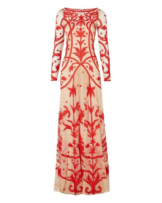 Temperley London Francine Embroidered Long-Sleeve Gown