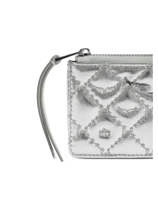 Zadig & Voltaire Gray Diamond-Pattern Wallet