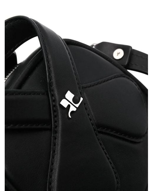 Courreges Black Loop Leather Crossbody Bag