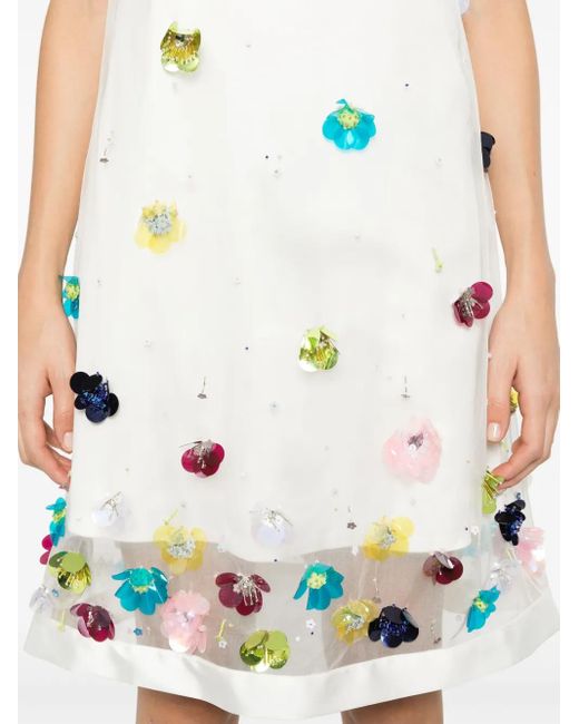 Viktor & Rolf White Embroidered Mini Dress