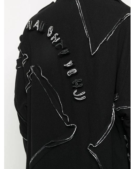 Yohji Yamamoto Black Textured Trim Coat for men