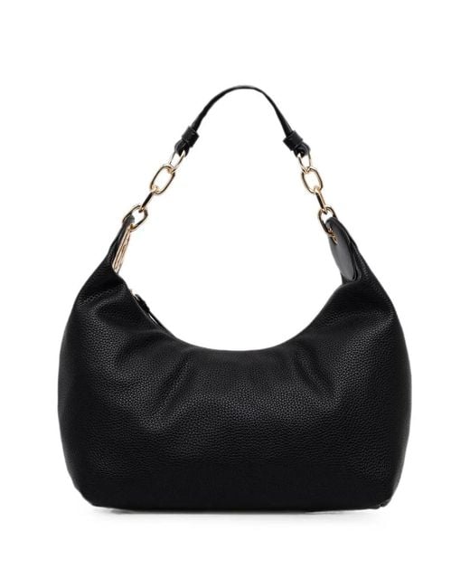 Liu Jo Black Logo-Plaque Chain-Link Tote Bag