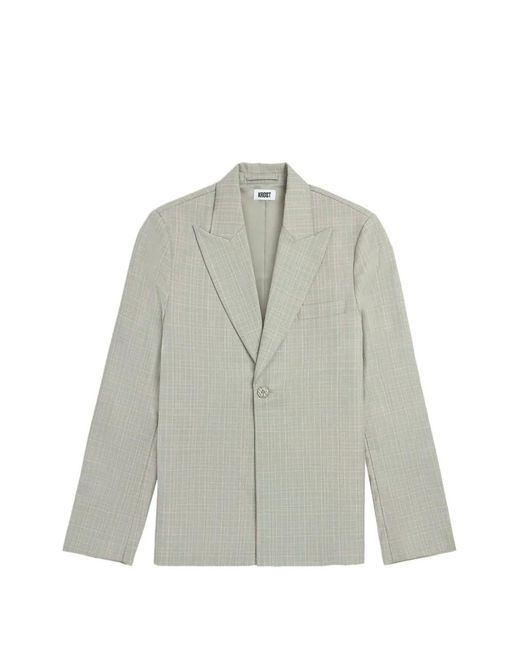KROST Gray Checked Single-Breasted Blazer