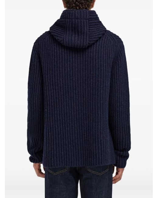 Ferragamo Blue Duffle-Coat À Capuche for men