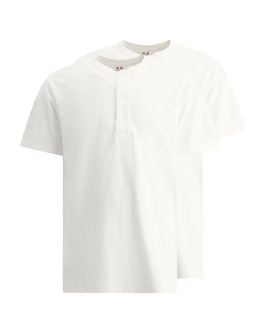 メンズ Beams Plus ヘンリーネック Tシャツ セット White