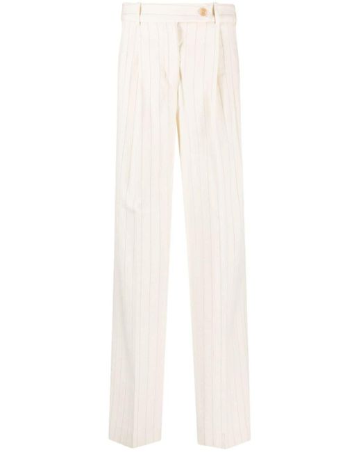 Pantalon ample à fines rayures Zimmermann en coloris White