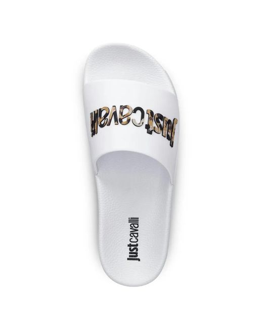 Just Cavalli White Logo Slides
