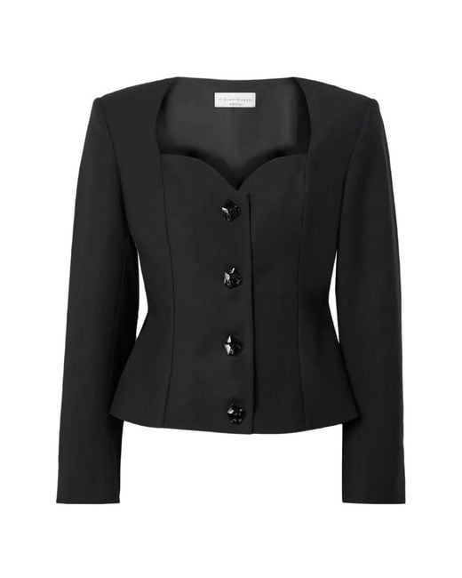 Violante Nessi Black L'Eclaireur Sweetheart-Neck Sculptural Blouse