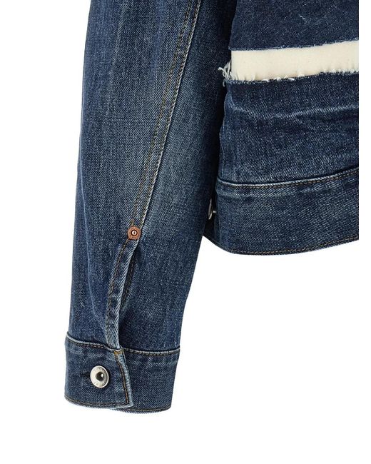 Sacai Blue Patchwork-Design Denim Jacket