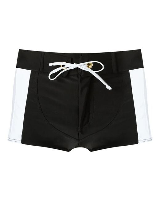 Amir Slama Black Panelled Drawstring Trunks for men