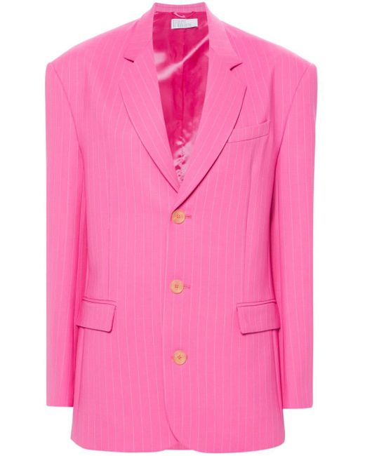 GIUSEPPE DI MORABITO Pink Pinstripe Single-breasted Blazer