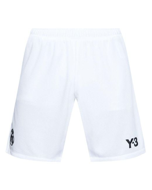 Y-3 White X Real Madrid Logo-appliqué Shorts for men