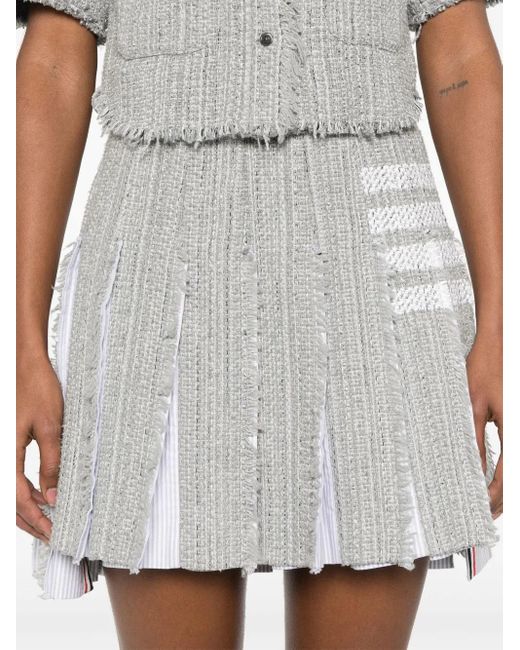 Thom Browne White 4Bar Cotton Blend Skirt