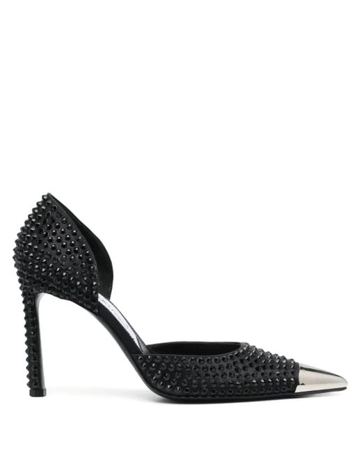 Sergio Rossi Black X Area Dagger Metal-Toecap Pumps