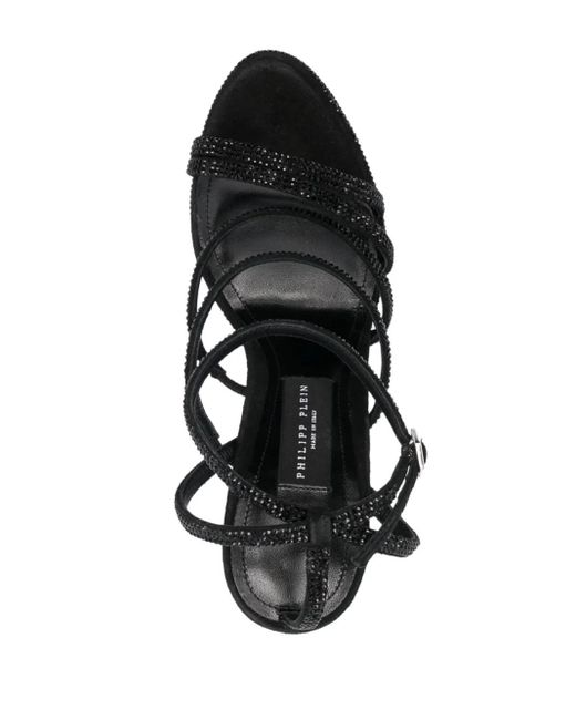 Philipp Plein Black 170Mm Embellished Platform Sandals