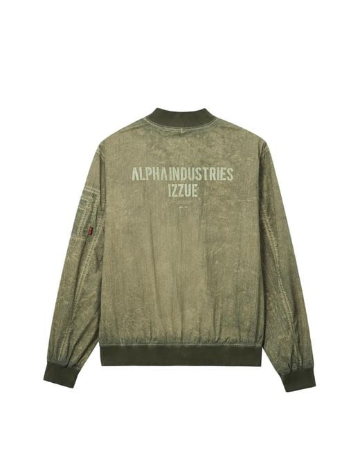 Izzue Green Ribbed Bomber Jacket for men