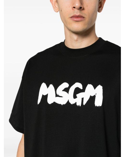 Camiseta con logo MSGM de hombre de color Black
