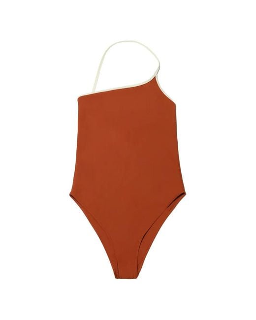 Lido Brown Sessantasei One-Shoulder Swimsuit