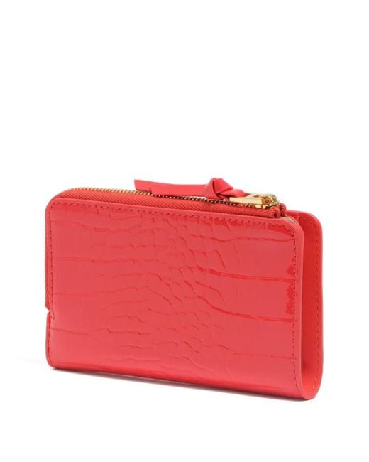 Bimba Y Lola Red Crocodile-Effect Zip-Around Wallet