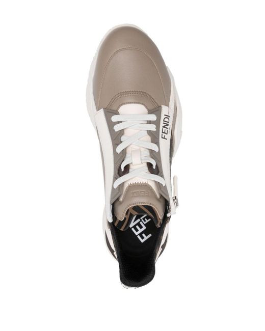 Fendi Flow Sneakers mit Kontrasteinsatz in White für Herren