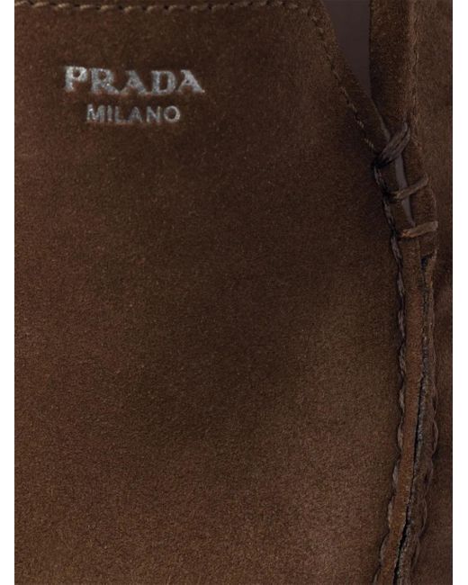Prada Brown Suede Loafers for men