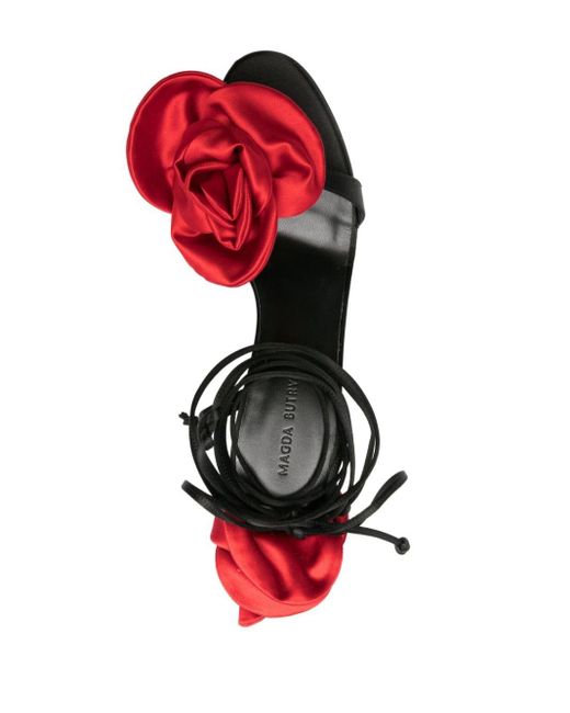 Sandali con applicazioni a fiore 105mm di Magda Butrym in Black