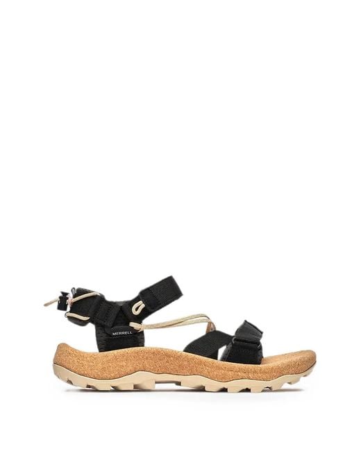 Merrell Black Touch-Strap Cork-Sole Sandals
