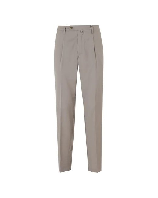 Myths Gray Pleated-Detail Tailored Trousers for men
