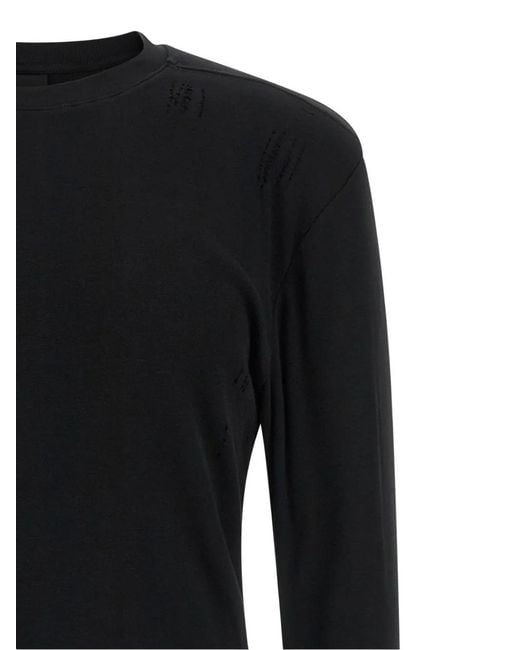 Thom Krom Black M Ts 969 Distressed Double-Layer T-Shirt for men
