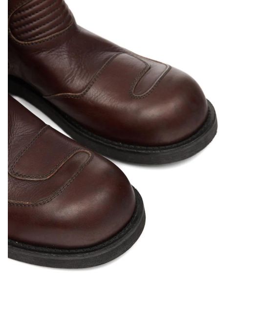 MM6 by Maison Margiela Brown Chunky-Heeled Leather Ankle Boots for men