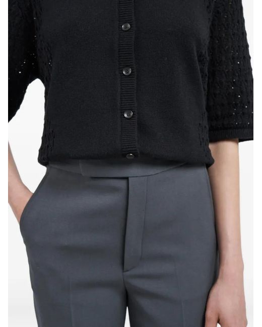 Maria McManus Blue High-Waisted Cropped Trousers