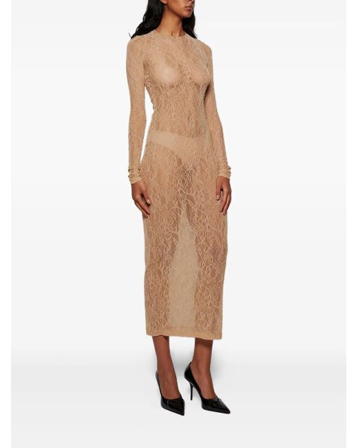 Wardrobe NYC Natural Long-Sleeve Midi Dress